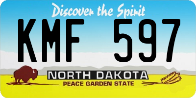 ND license plate KMF597