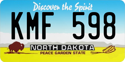 ND license plate KMF598