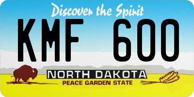 ND license plate KMF600