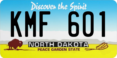ND license plate KMF601