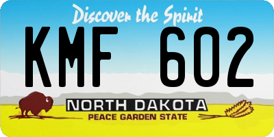 ND license plate KMF602