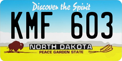 ND license plate KMF603