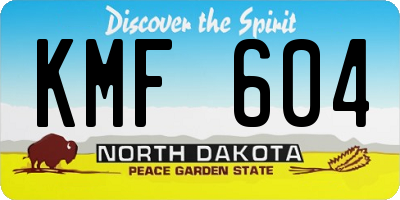 ND license plate KMF604