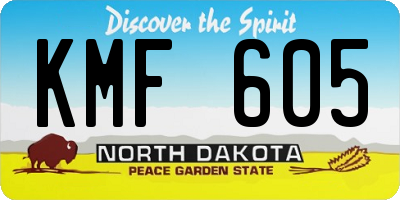 ND license plate KMF605