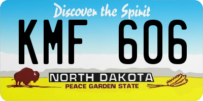 ND license plate KMF606