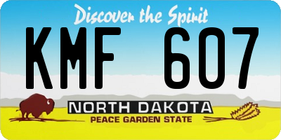 ND license plate KMF607