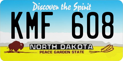 ND license plate KMF608