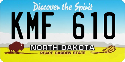 ND license plate KMF610