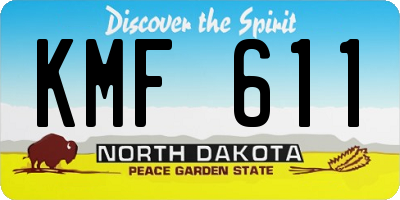 ND license plate KMF611