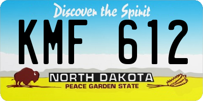 ND license plate KMF612