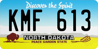 ND license plate KMF613