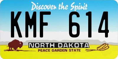 ND license plate KMF614