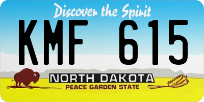 ND license plate KMF615