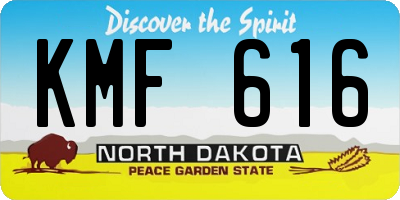 ND license plate KMF616