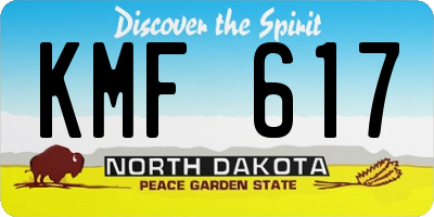 ND license plate KMF617