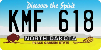 ND license plate KMF618