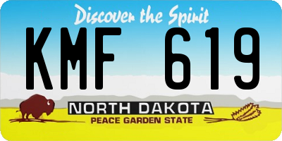 ND license plate KMF619