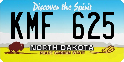 ND license plate KMF625