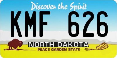 ND license plate KMF626