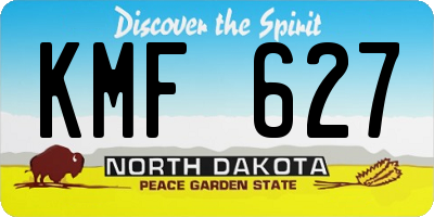 ND license plate KMF627