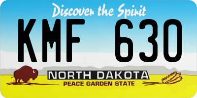 ND license plate KMF630