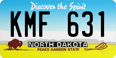 ND license plate KMF631