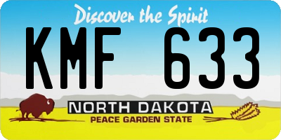 ND license plate KMF633