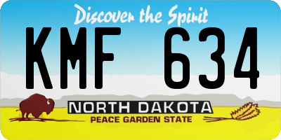ND license plate KMF634