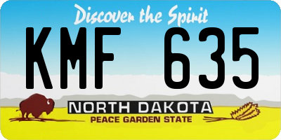 ND license plate KMF635