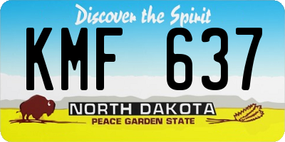 ND license plate KMF637