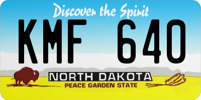 ND license plate KMF640