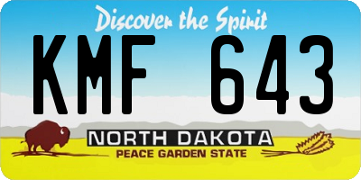 ND license plate KMF643