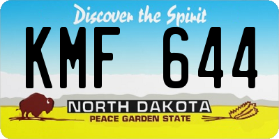 ND license plate KMF644