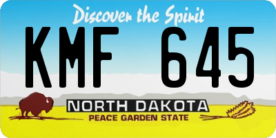ND license plate KMF645