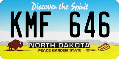 ND license plate KMF646