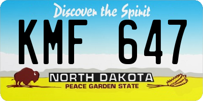 ND license plate KMF647