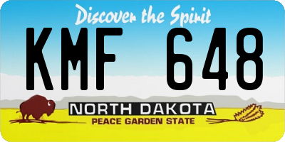 ND license plate KMF648