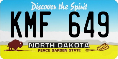 ND license plate KMF649