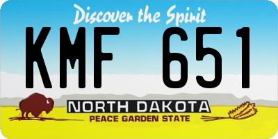 ND license plate KMF651