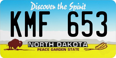 ND license plate KMF653