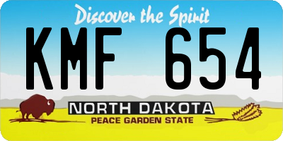 ND license plate KMF654