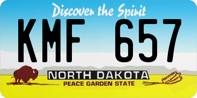 ND license plate KMF657