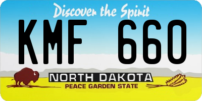 ND license plate KMF660