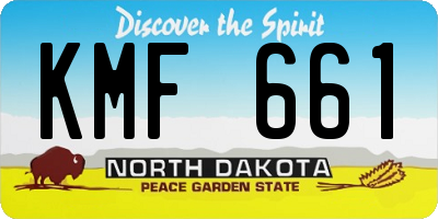 ND license plate KMF661