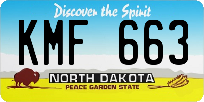 ND license plate KMF663