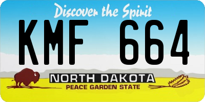 ND license plate KMF664