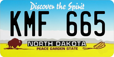 ND license plate KMF665
