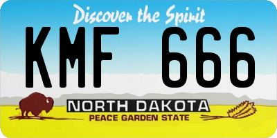 ND license plate KMF666