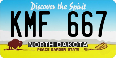 ND license plate KMF667