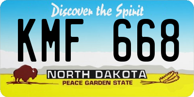 ND license plate KMF668